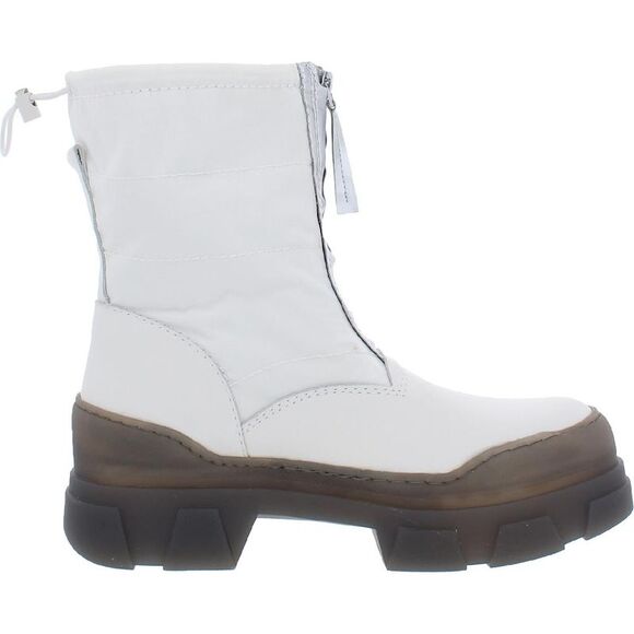 Franco Sarto Womens Galaxy White Leather Pintuck Peep Toe Booties Shoes New - Picture 3 of 5